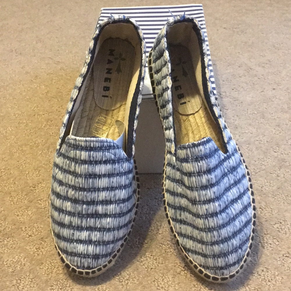 BRAND NEW - Manebi Blue Espadrilles - Size 8